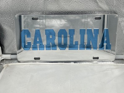 North Carolina Tar Heels NCAA Silver Mirrored Laser Cut License Plate Craftique