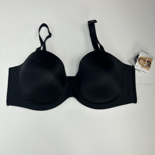 Curvy Couture Black Smooth Multi-Way Strapless Bra Size 44DD NWT Style #1290 - Picture 16 of 17