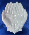 Vintage Westmoreland Milk Glass Open Hands Soap, Trinket, or Jewelry Tray