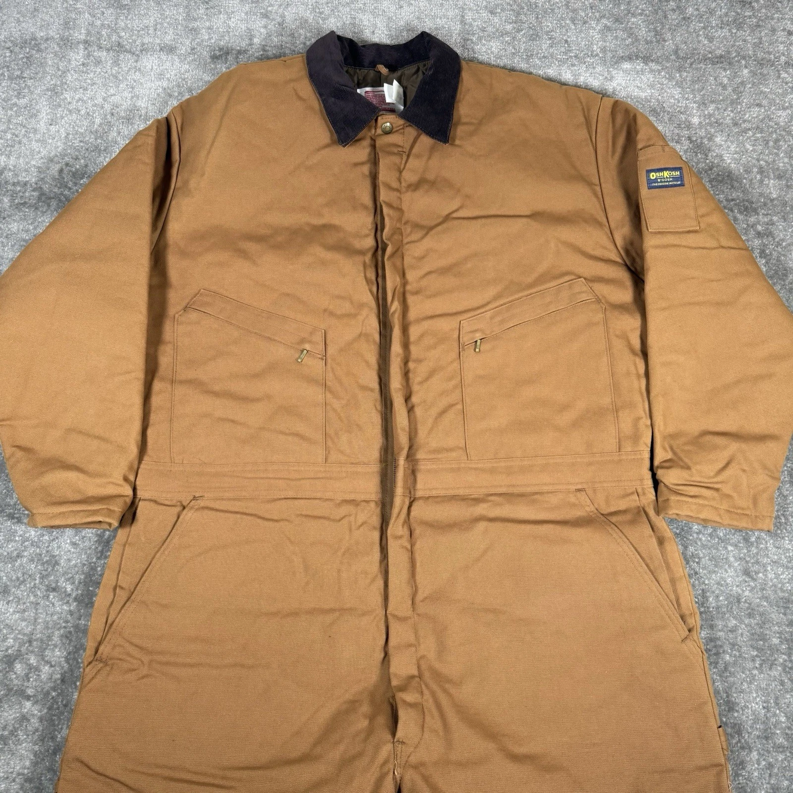 Vintage OshKosh B’Gosh Coveralls Men’s 50R Brown Insulated Quilted Outdoors USA