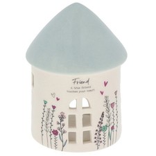 A True Friend Sweet Meadow House Tealight Holder  Friendship Gift
