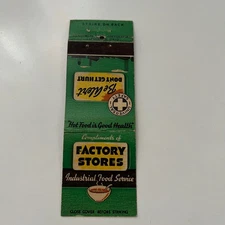 Factory Stores Industrial Food Service Vintage Matchbook Cover TMB43-1
