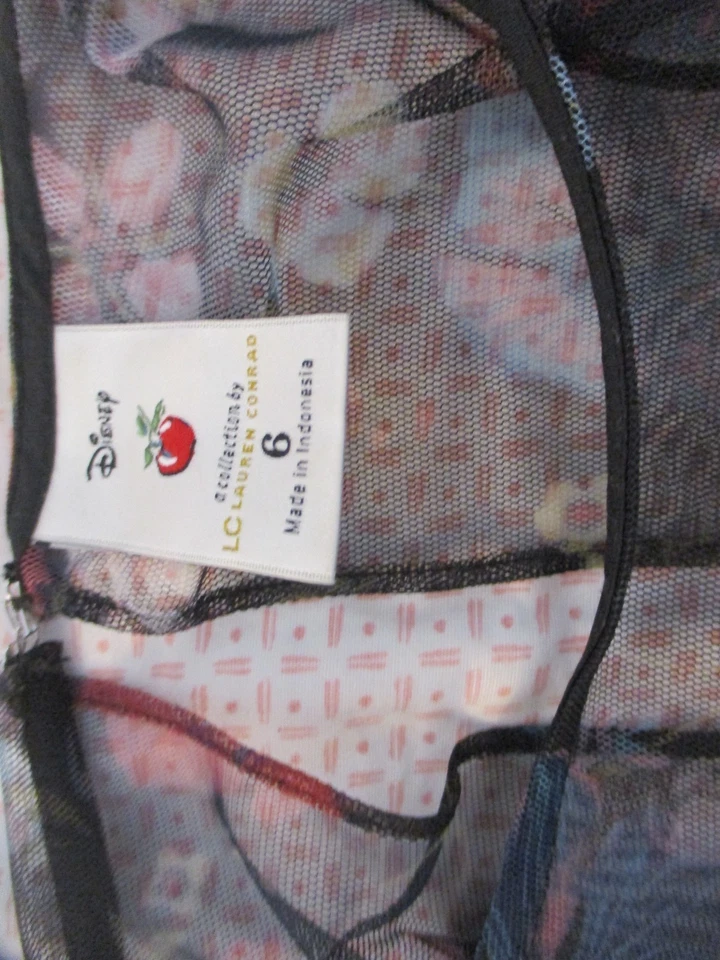 LC Lauren Conrad Disney Dress Size 6 Black Floral Sleeveless - Image 3 of 4