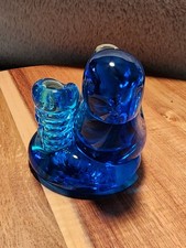 Bluebird of Happiness round Base with Mini spiral Vase Signed Leo Ward