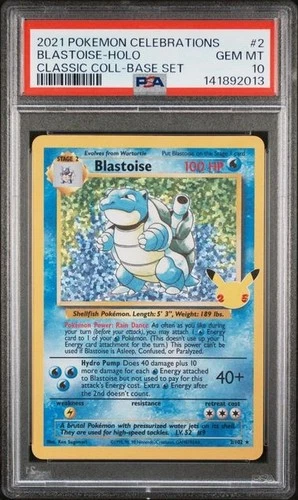 PSA 10 BLASTOISE 2 CELEBRATIONS CLASSIC COLLECTION HOLO POKEMON GEM MINT BM