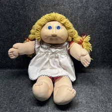 Cabbage Patch Kid Doll Blonde Pigtails Blue Eyes 1984 Coleco