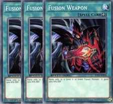 Yugioh - Fusion Weapon x 3 - 1st Edition NM - Plus Free Holo Card