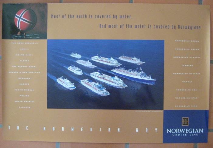 NORWEGIAN CRUISE LINE ORIGINAL ADVERTISING POSTER