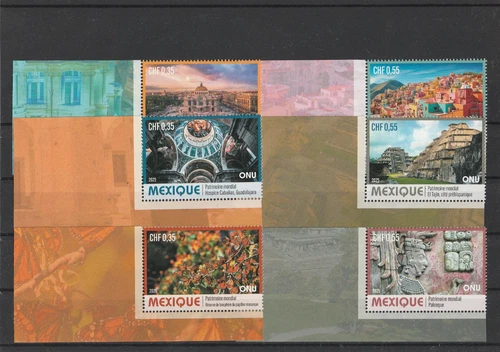UN Genf 2025 - Marken aus Heft - UNESCO Welterbe "Mexiko" **