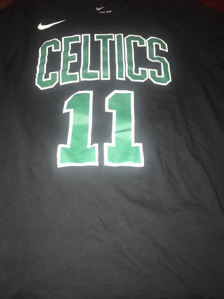 NBA BOSTON CELTICS KYRIE IRVING T Shirt By NIKE Mens SMALL Black W Green Letter