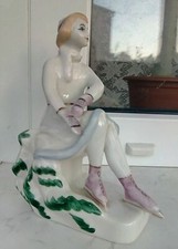 Sowjetische russische Statuette Porzellan Eiskunstl&auml;ufer Ballerina UdSSR...