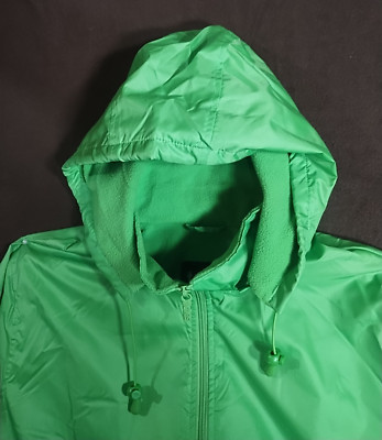 Totes Medium Women's Lime Green Light Jacket With Detachable Lined Hood Nwt