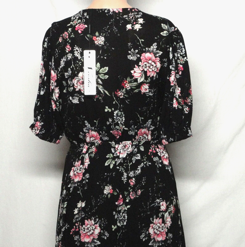 Neesha Dress Floral Faux Wrap High Low New Size Med - Picture 7 of 7