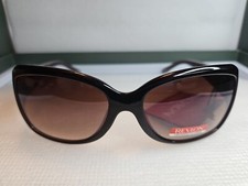 NEW Revlon Womens Rectangle Sunglasses Brown With Bling On Sides