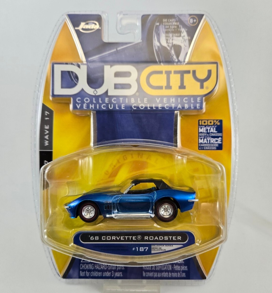 Dub City Jada 2007 '68 CORVETTE ROADSTER #187 Blue 1/64 WAVE 17 | eBay