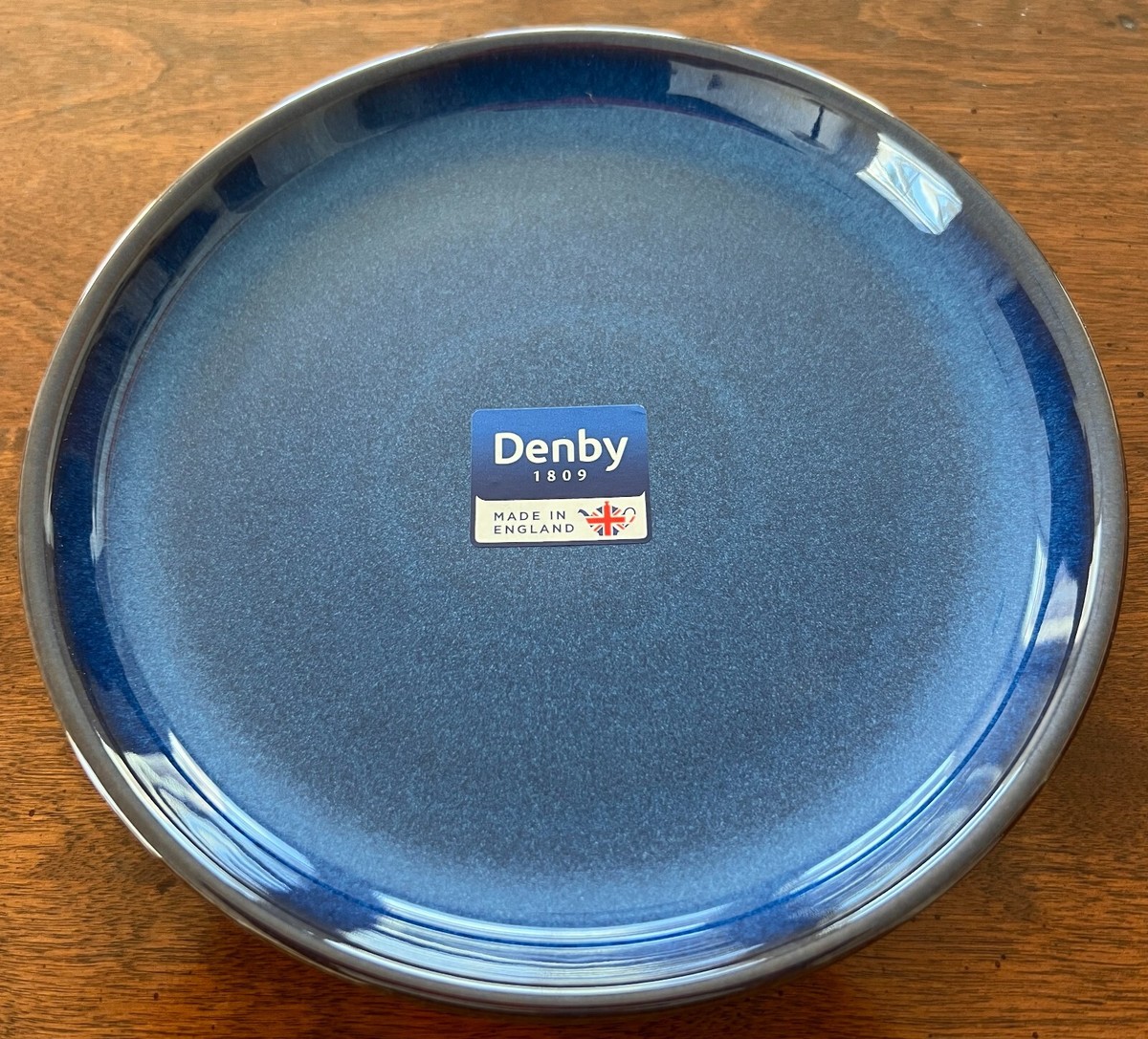 Denby Imperial Blue Coupe Ceramic Medium Salad Plate New with Tags!