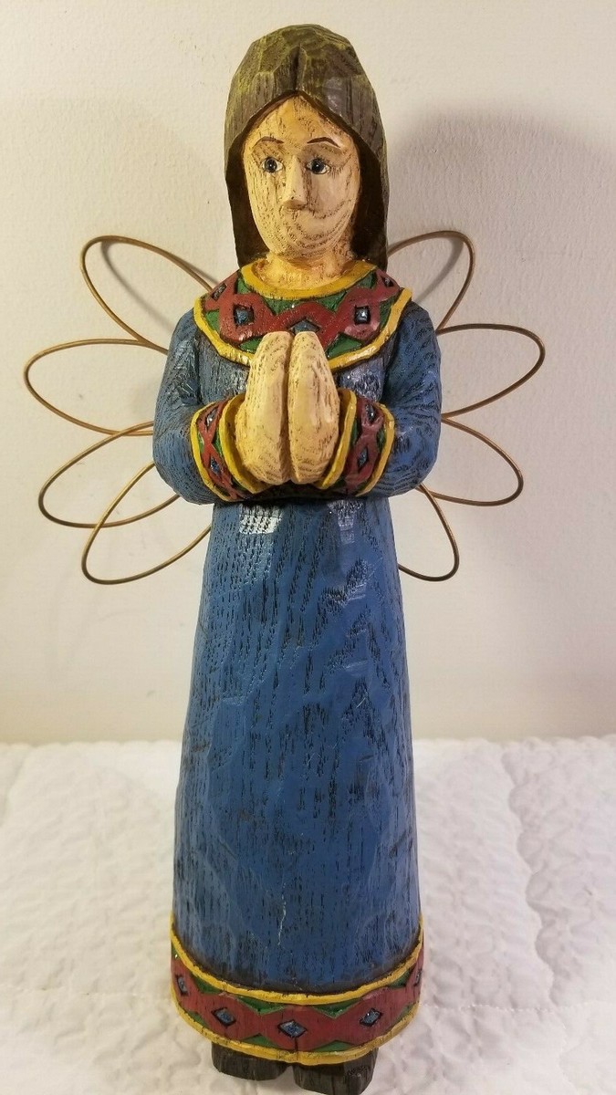 Angel Figurine Praying Resin Rustic 11 1/2