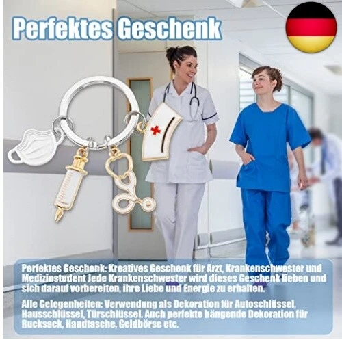 Dacitiery Schlüsselanhänger Krankenschwester Keychain Metall Krankenschwester S - Bild 6 von 7