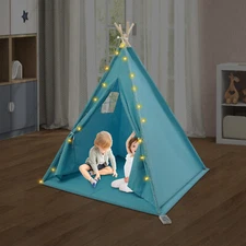 Kids Play Tent Teepee Tent Mat & Light Indoor Playhouse Girls & Boys Sibling New