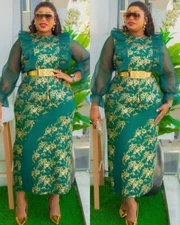 Green and Gold Luxe Wedding Guest Dress