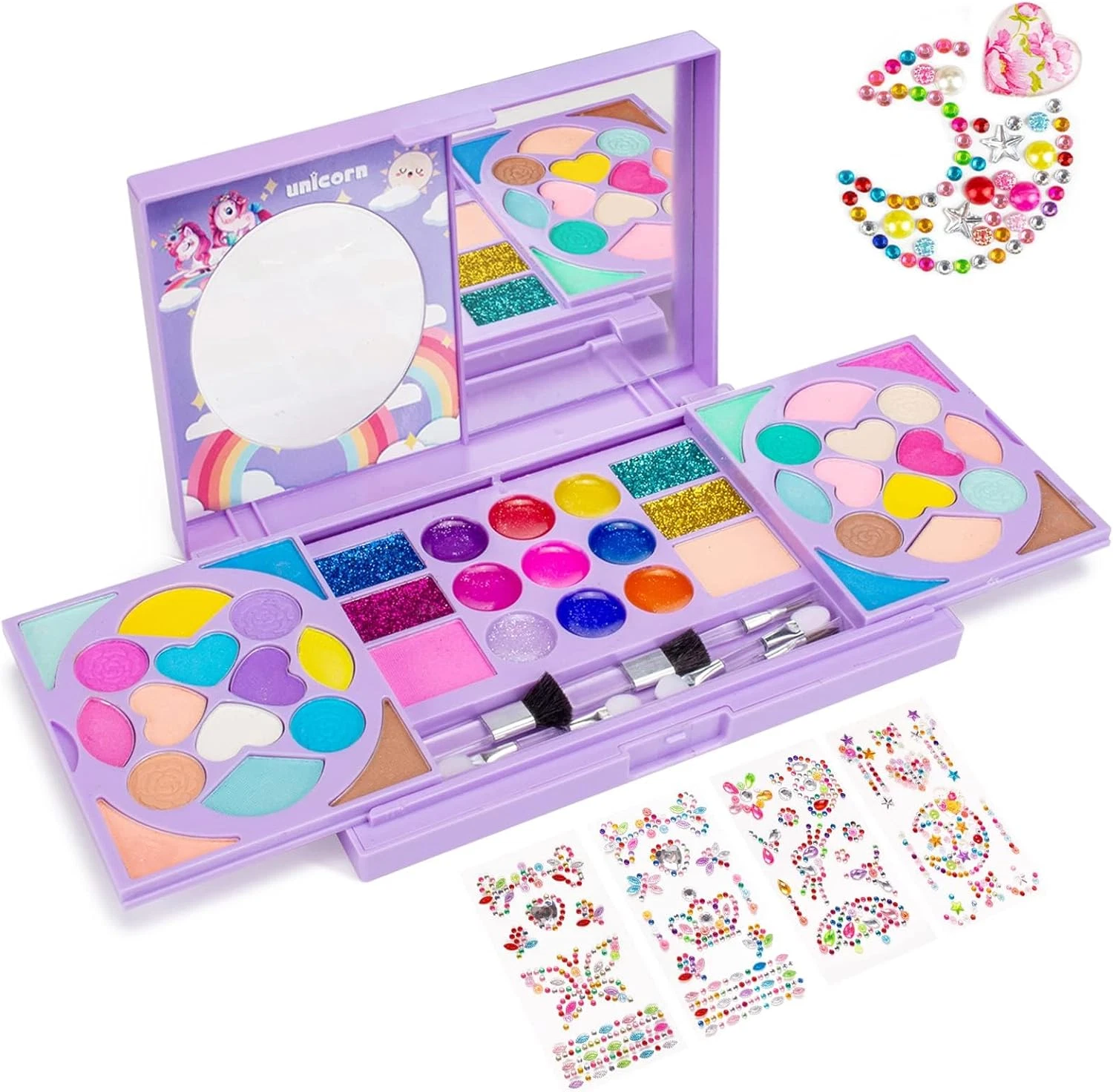 Kit de maquillaje para niñas, cosmético lavable real
