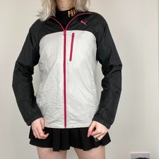Puma Black, White And Pink Outdoors Lightweight Coat - Size M
