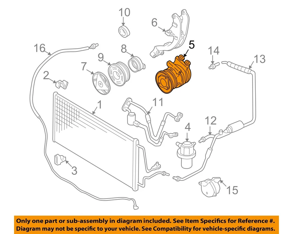 Compresor de aire acondicionado usado para: Chevrolet Impala 6-191 2003 3,1 grado A Foto 3 de 4