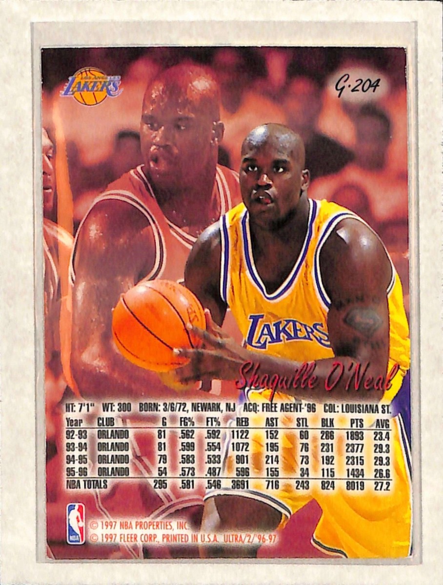 1997 Fleer Ultra #G-204 Shaquille O'Neal EX | eBay 1997 Fleer Ultra #G-204 Shaquille O'Neal EX | eBay