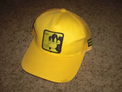 DAFFY DUCK Yellow Looney Tunes SNAPBACK mesh TRUCKER HAT Ballcap NEW
