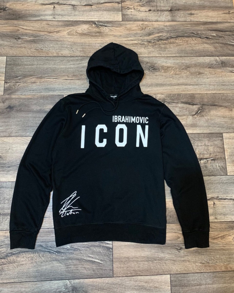 関税込 DSQUARED2 Ibra Hooded Sweatshirt Dsquared2 ICON Ibrahimovic Rare Men's Black Hoodie | eBay