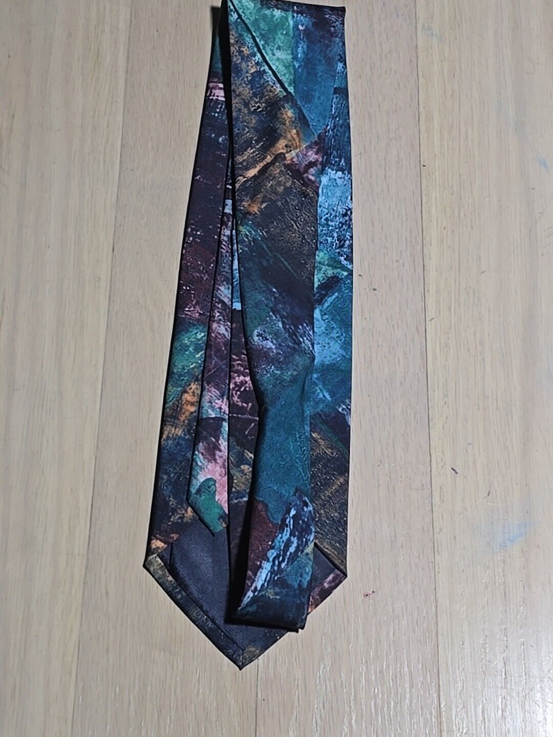 VTG italian Silk Hand Made Mens Necktie Retro Abs… - image 3