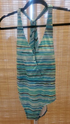 Jantzen Womens Swimsuit Size 6 Mayan Reef Cool Wrap One-Piece Criss Cross G3064
