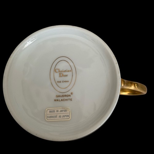 Christian Dior Gaudron Malachite Flat Cups & Saucers Set 4 Stickers - Picture 16 of 24