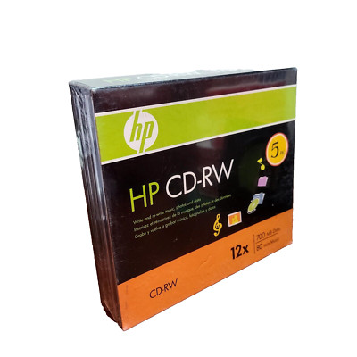 HP  CD-RW  Re-Writable Disc in Slim Jewel Case 12X Blank (5 pack)