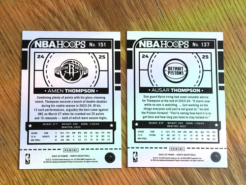 Amen and Ausar Thompson RCs 2023-24 Prizm/2024-25 Hoops - Picture 4 of 4