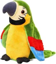 9'' Cute Talking Parrot Repeats What You Say Electronic Interactive Plush Toy...