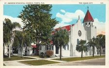 Postcard St. Andrew Episcopal Church Tampa Florida FL The Cigar City UNP