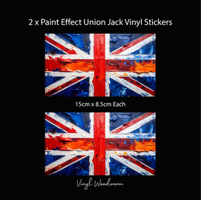 2er Set Union Jack UK Flaggen selbstklebend Vinyl Auto Fahrrad LKW Van Camper Aufkleber
