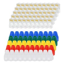 50pcs Cat6 RJ45 Pass Through Connectors with 50pcs Strain Relief Boots