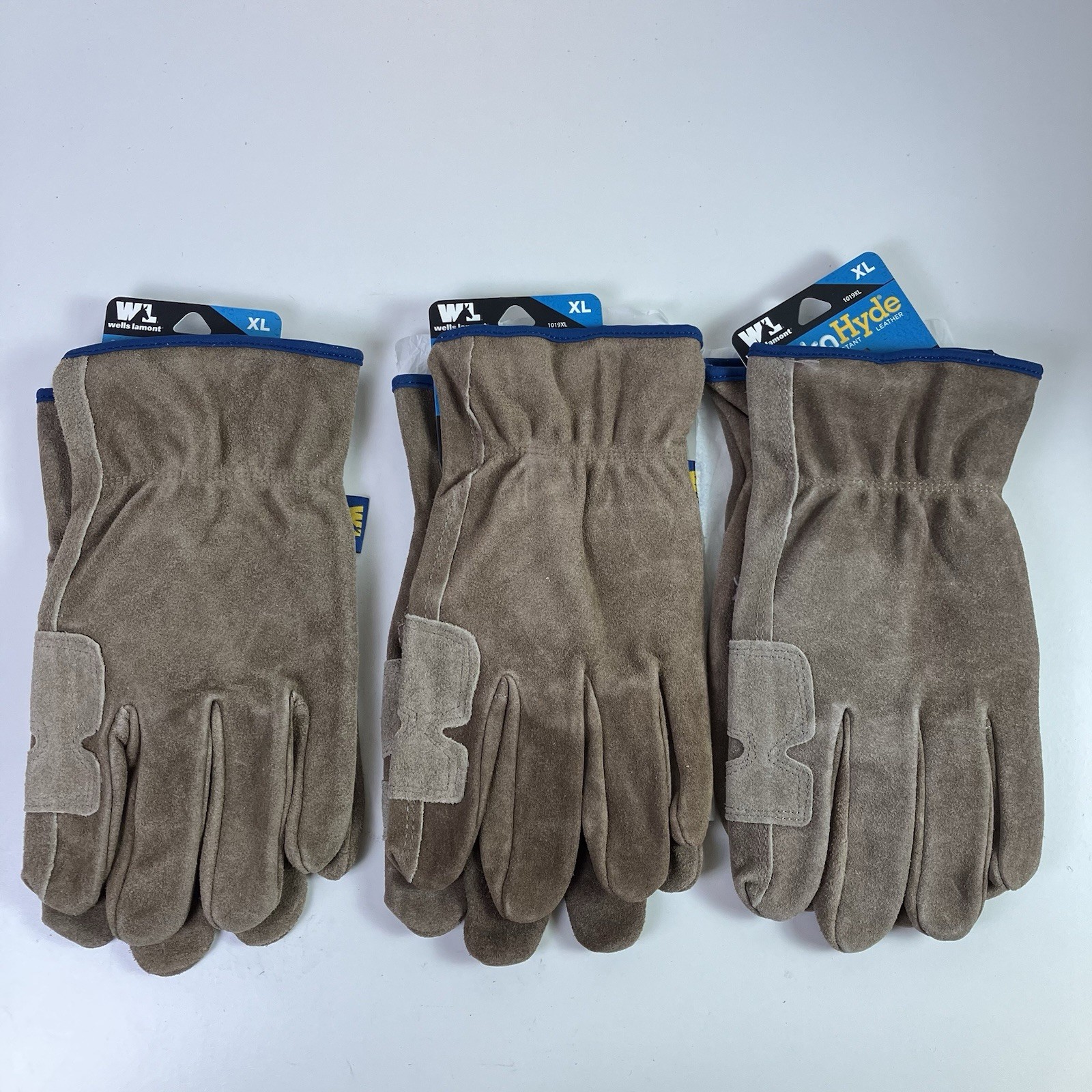 x3 Wells Lamont Men HydraHyde Leather Work Gloves Water-Resistant XL