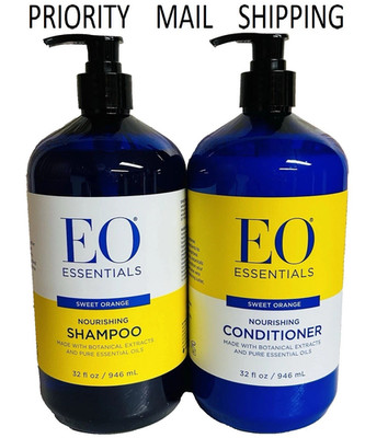 (2 Pack) EO Essential Oils - SWEET ORANGE - SHAMPOO & CONDITIONER Set - 32 oz 