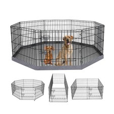 PETIME Foldable Metal Dog Exercise Pen/Pet Puppy Playpen Kennels Yard Fence I...