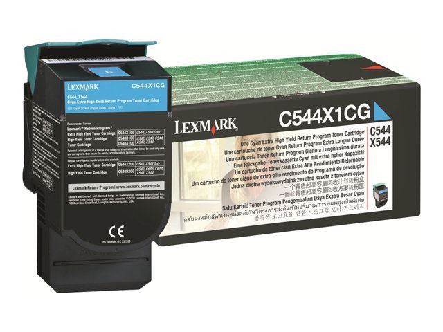 Toner d'origine Lexmark C544X1CG cyan pour recharger votre imprimante couleur