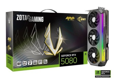 ZOTAC GAMING GeForce RTX 5080 AMP Extreme INFINITY 16GB GDDR7 Grafikkarte 3x ...