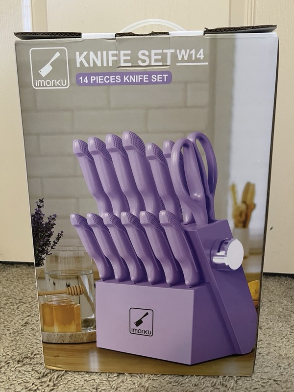 Imarku 14-Piece Knife Set (Model W14) Purple Lavender NIB
