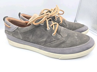 Mens Ecco Biom Grip Shoes Size 43/10 Gray Leather Lace Up Walking Golf Casual