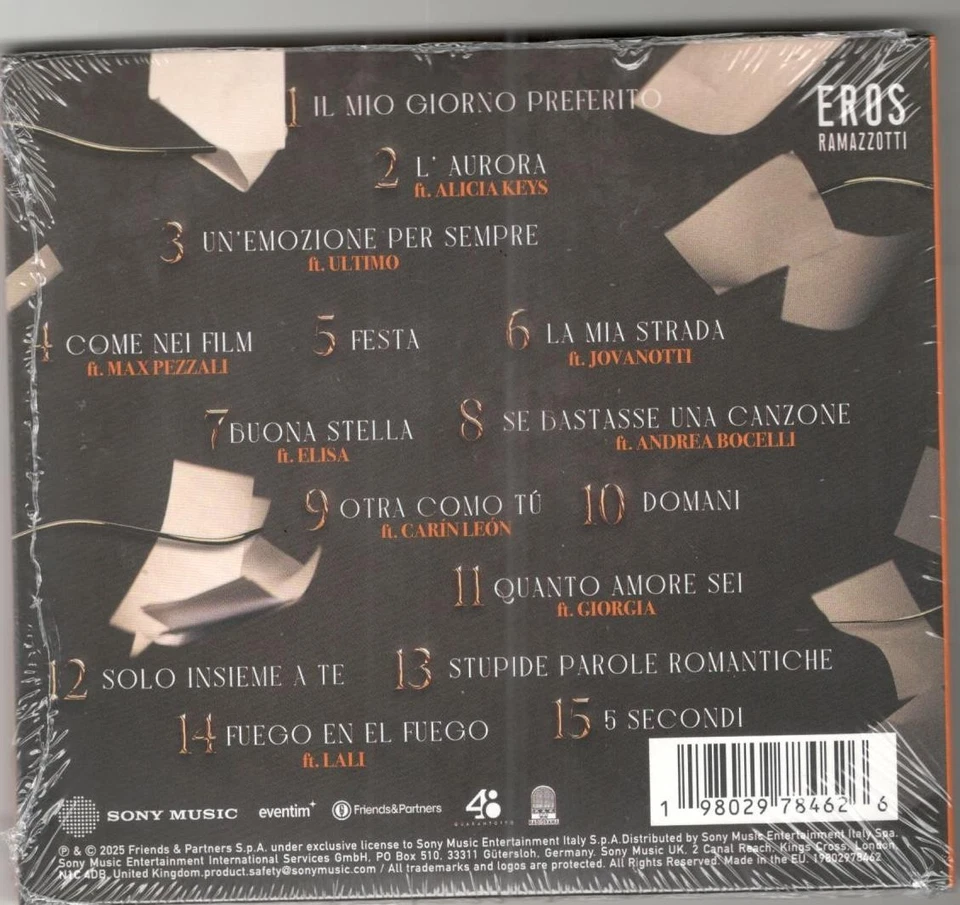 EROS RAMAZZOTTI - UNA STORIA IMPORTANTE Deluxe CD AUTOGRAFATO NUOVO SIGILLATO - Immagine 3 di 3