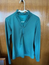 Nike Teal Quarter Zip Long Sleeved Dri-Fit Top Women's Medium
