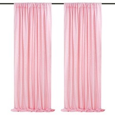 2 PCS Pink Sequin Backdrop Curtains 2x8 FT Glitter Background