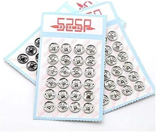 288 Sets 6mm Silver Nickle Sew-on Press Snap Buttons Metal Snap Fasteners